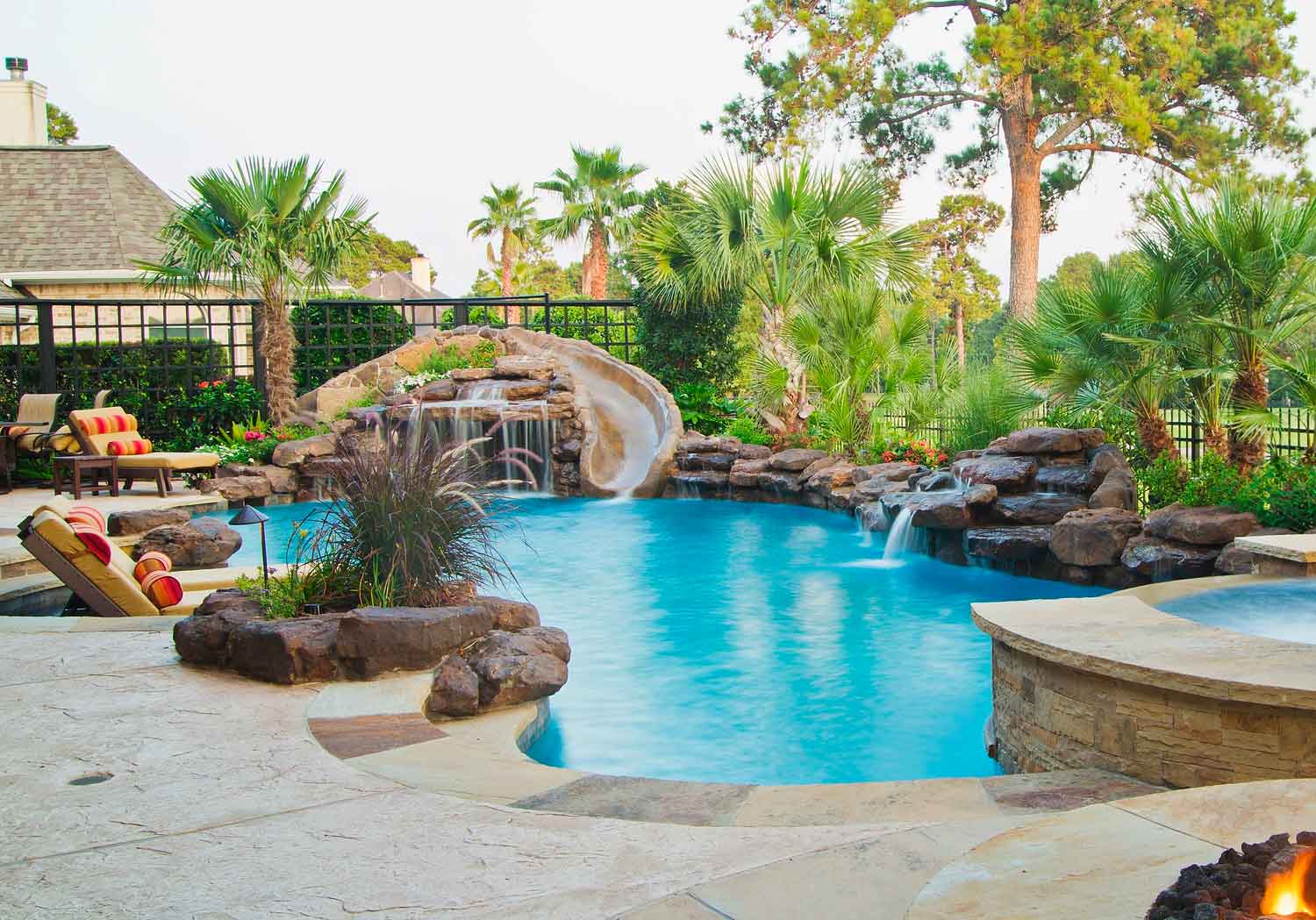 Houston Pool Builders specializing in the construction of inground pools and outdoor living amenities.