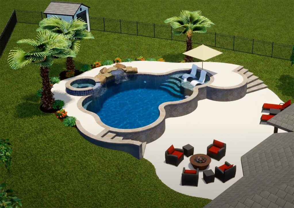 3D Rendering Pool Design in Tomball, TX